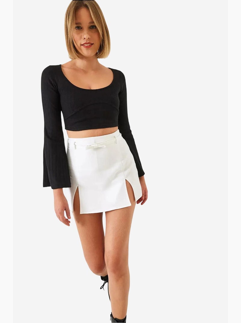 Blusa corta lucci Negro - Kiabi