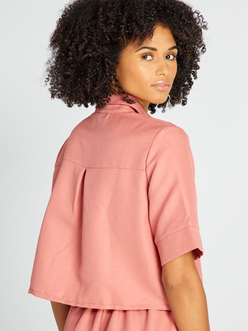 Blusa corta manga 3/4 ROSA - Kiabi