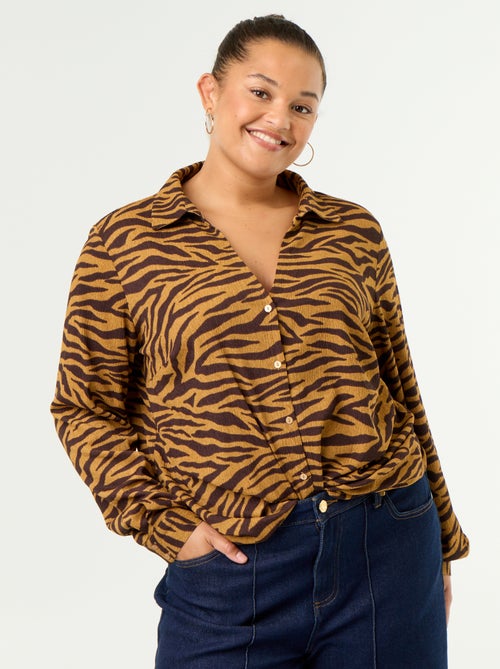 Blusa crepé estampada - Kiabi Blusa crepé estampada - Kiabi