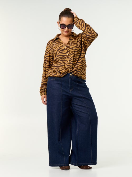 Blusa crepé estampada - Kiabi Blusa crepé estampada - Kiabi