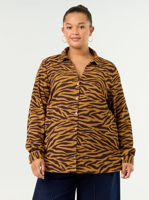 Blusa crepé estampada - Kiabi Blusa crepé estampada - Kiabi