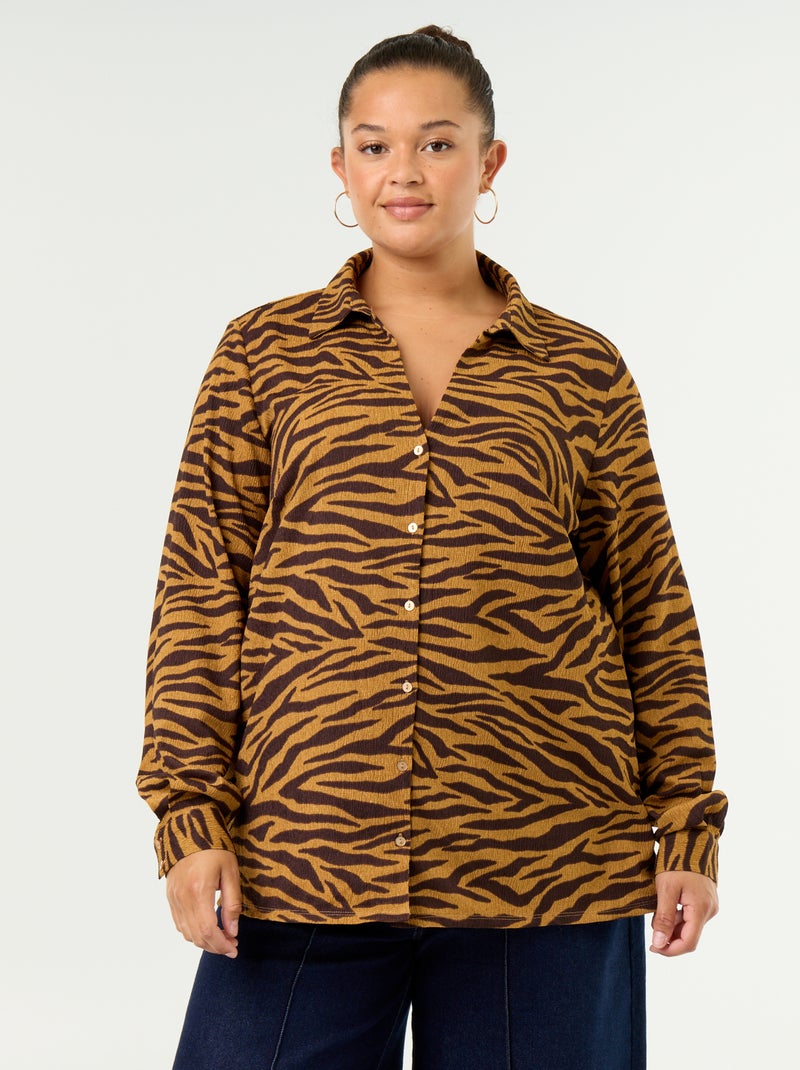 Blusa crepé estampada Amarillo - Kiabi