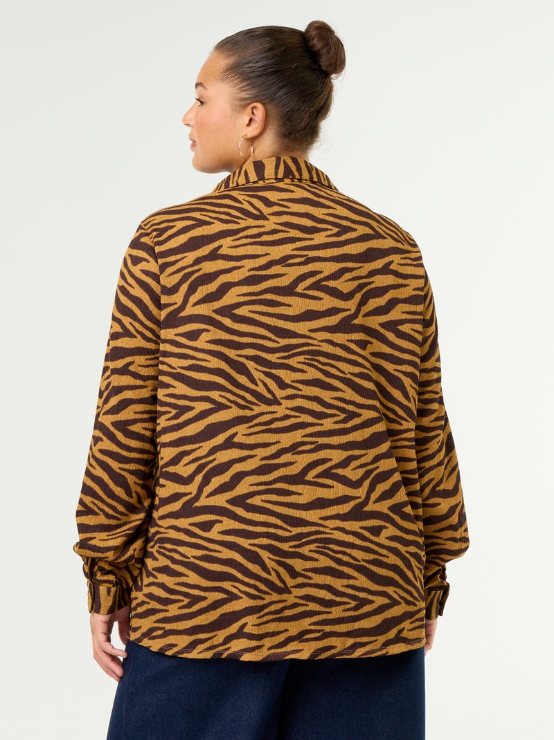 Blusa crepé estampada Amarillo - Kiabi