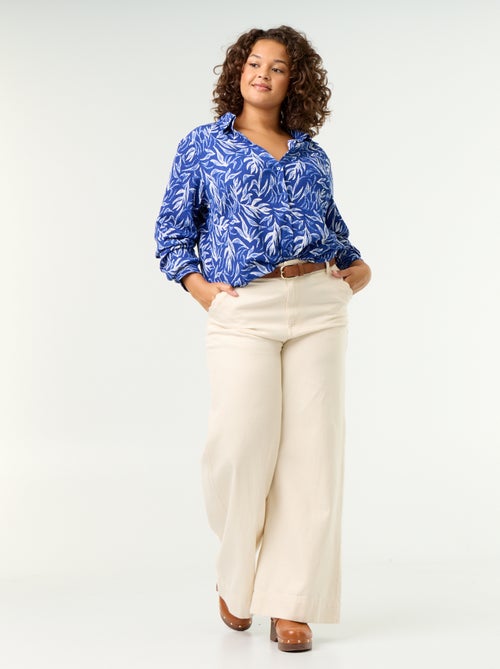 Blusa crepé estampada - Kiabi