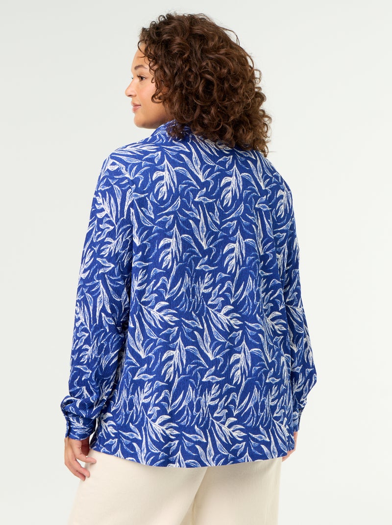 Blusa crepé estampada Azul - Kiabi