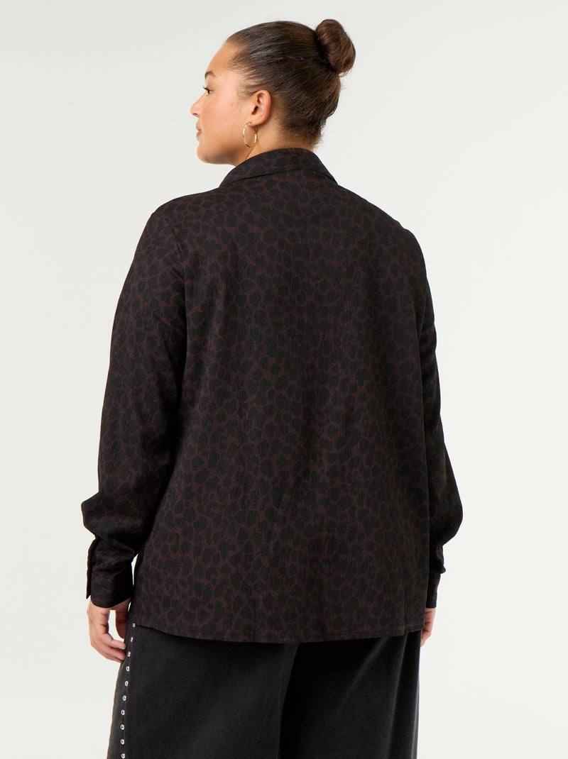Blusa crepé estampada Marron - Kiabi