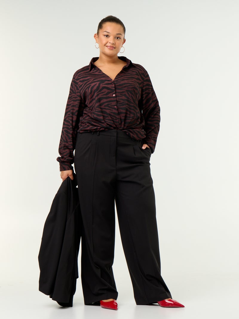 Blusa crepé estampada Purpura - Kiabi