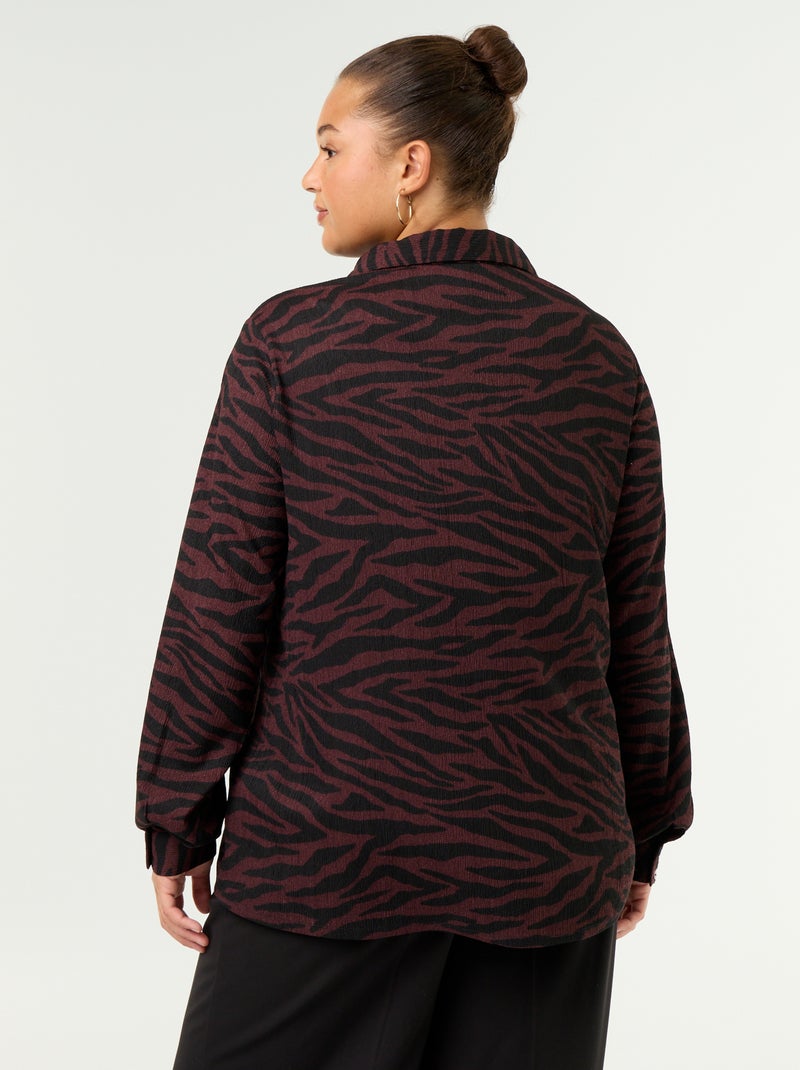 Blusa crepé estampada Purpura - Kiabi