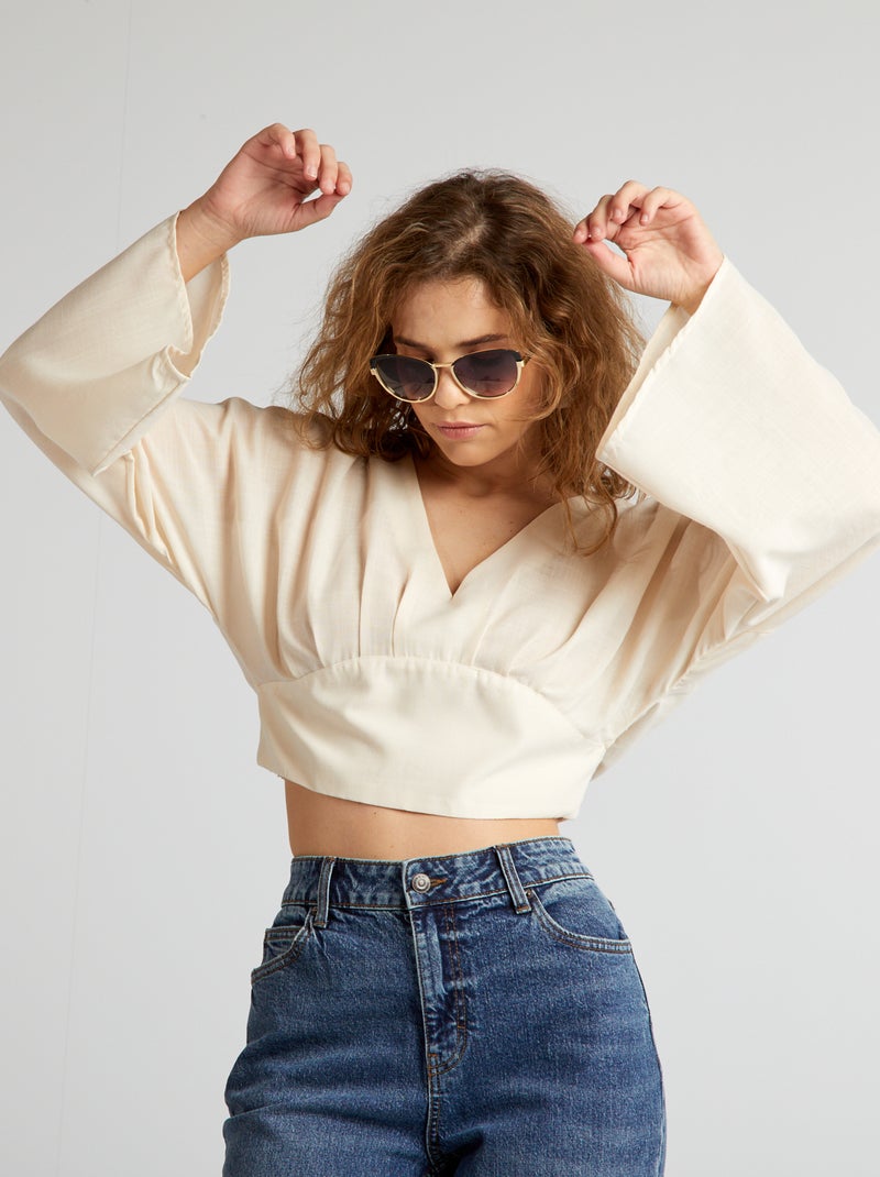 Blusa crop top BEIGE - Kiabi