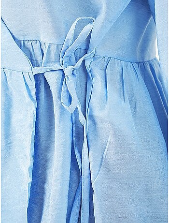 Blusa cruzada de crepé con escote en v y detalle de lazo bdart