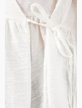 Blusa cruzada de crepé con escote en v y detalle de lazo bdart