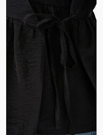 Blusa cruzada de crepé con escote en v y detalle de lazo bdart