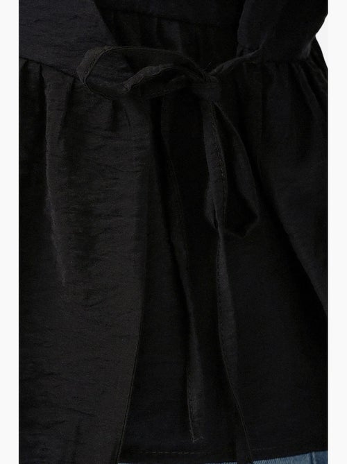 Blusa cruzada de crepé con escote en v y detalle de lazo bdart - Kiabi Blusa cruzada de crepé con escote en v y detalle de lazo bdart - Kiabi