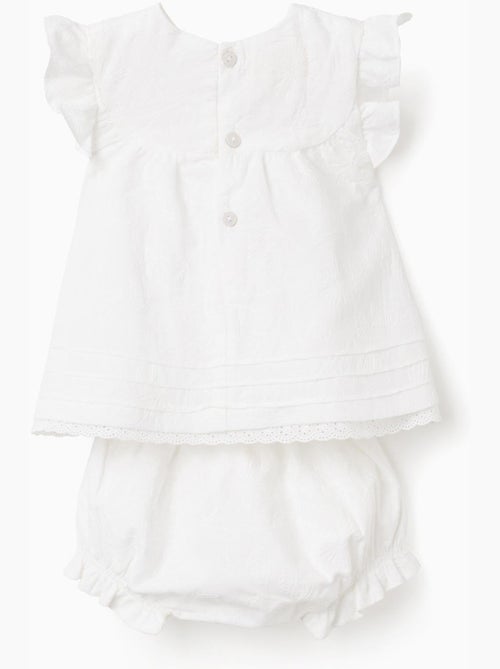 Blusa + cubrepañal de algodón con volantes - Kiabi