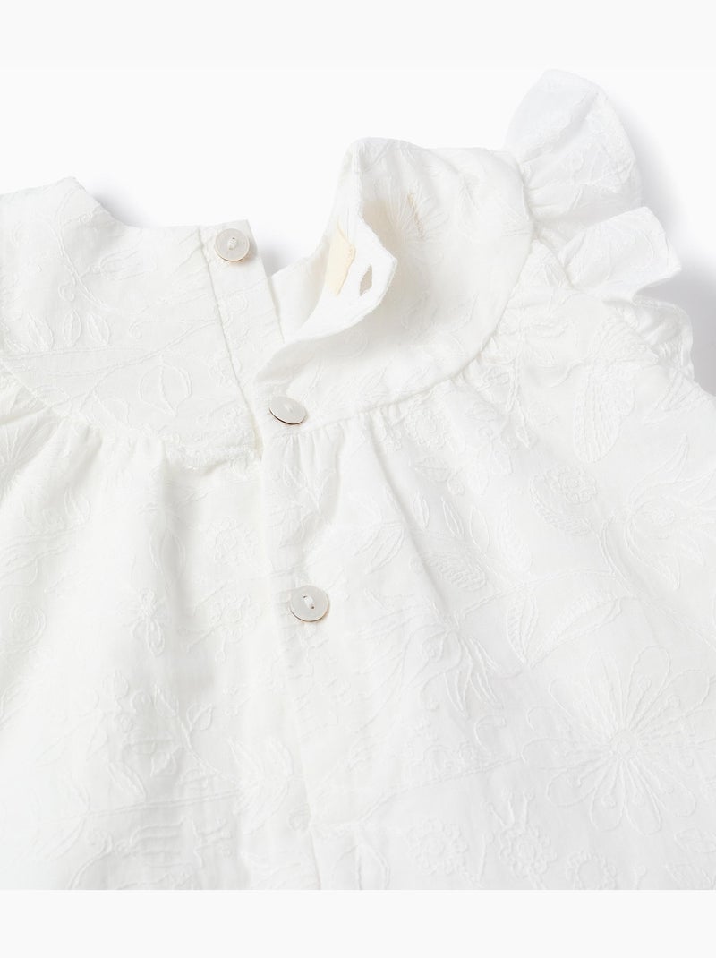 Blusa + cubrepañal de algodón con volantes Beige claro - Kiabi