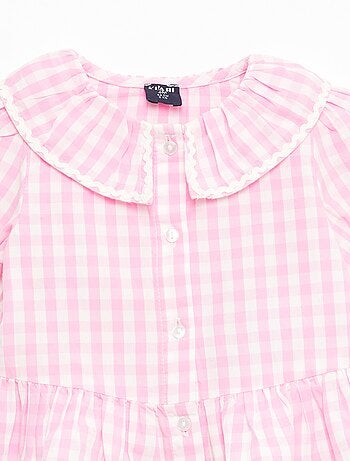 Blusa cuello Claudine con volantes