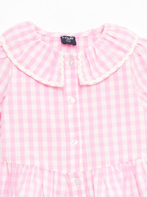Blusa cuello Claudine con volantes - Kiabi