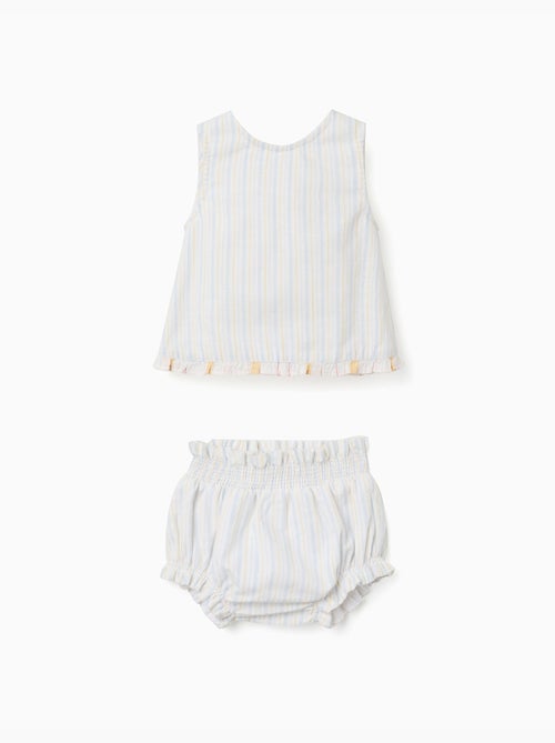 Blusa de algodón a rayas + cubrepañal B&S - Kiabi