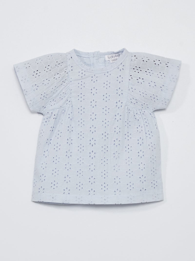 Blusa de algodón AZUL - Kiabi