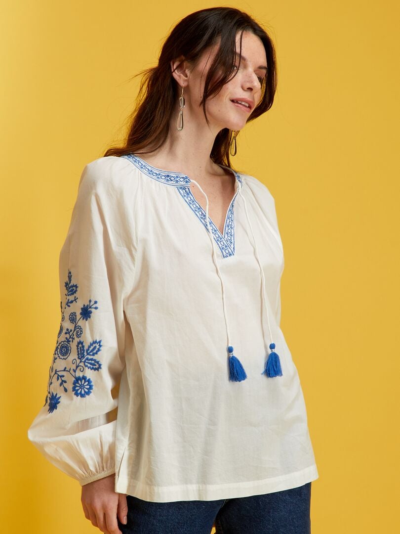 blusa de algodon blanca