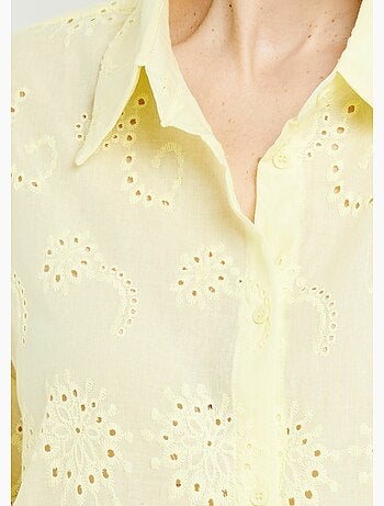 Blusa de algodón con bordado de ojales - AFIBEL