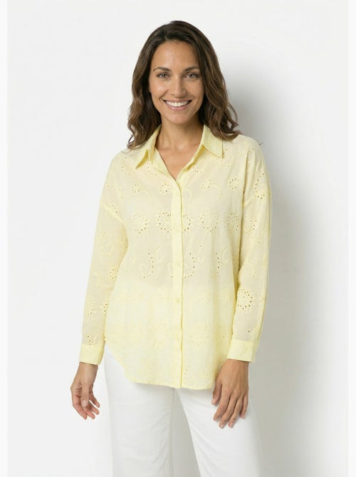 Blusa de algodón con bordado de ojales - AFIBEL - Kiabi