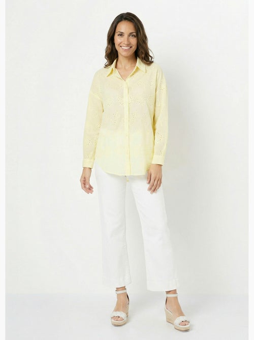 Blusa de algodón con bordado de ojales - AFIBEL - Kiabi