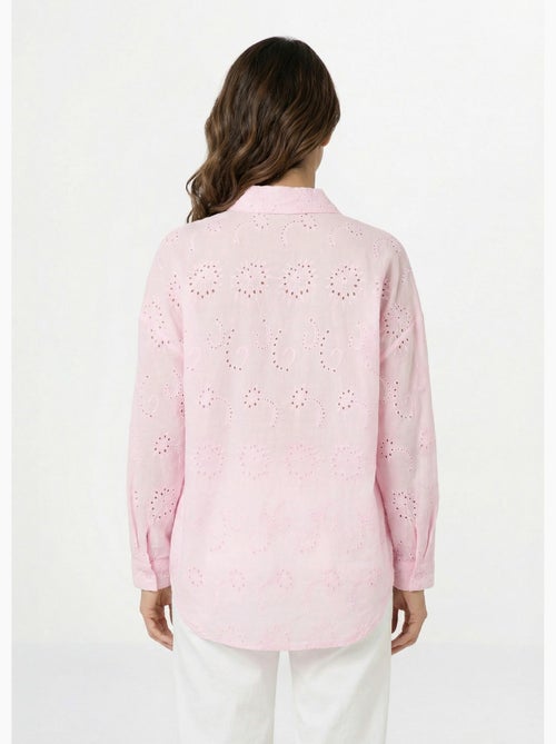 Blusa de algodón con bordado de ojales - AFIBEL - Kiabi