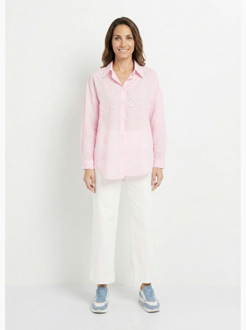 Blusa de algodón con bordado de ojales - AFIBEL - Kiabi