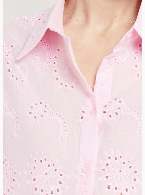 Blusa de algodón con bordado de ojales - AFIBEL - Kiabi
