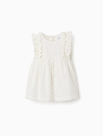 Blusa de algodón con bordado inglés y volantes