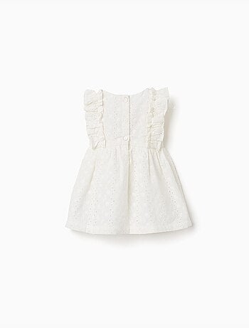 Blusa de algodón con bordado inglés y volantes