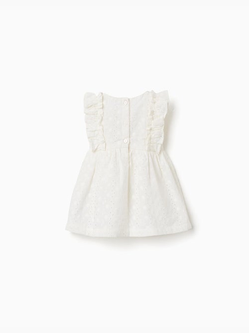 Blusa de algodón con bordado inglés y volantes - Kiabi