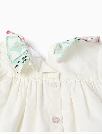 Blusa de algodón + cubrepañal con estampado de azulejos