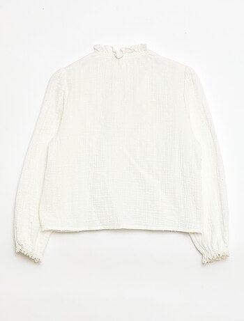 Blusa de algodón plumeti