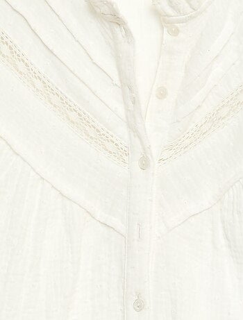 Blusa de algodón plumeti