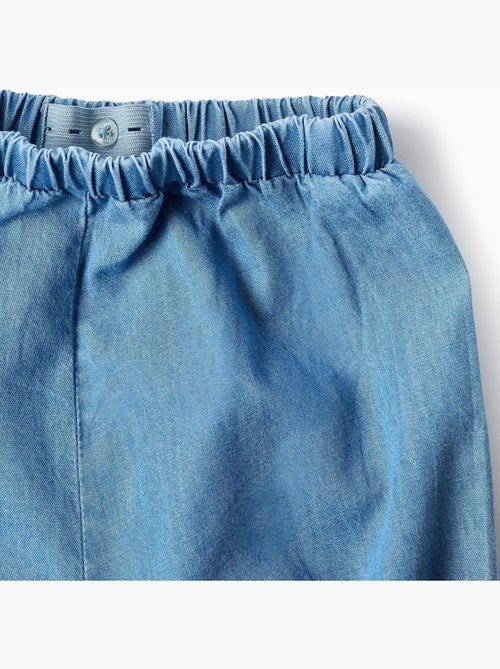 Blusa de algodón + shorts vaqueros con volantes - Kiabi