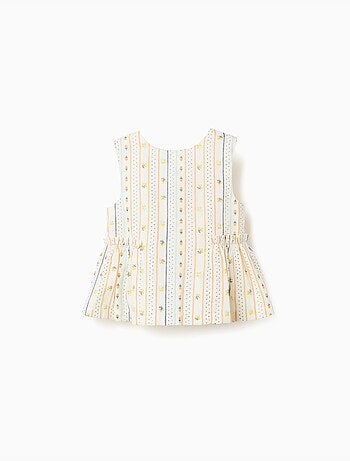 Blusa de algodón sin mangas con estampado floral