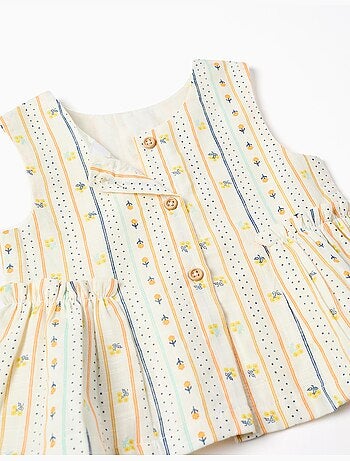 Blusa de algodón sin mangas con estampado floral