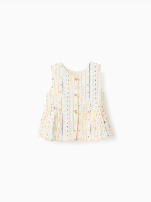 Blusa de algodón sin mangas con estampado floral - Kiabi