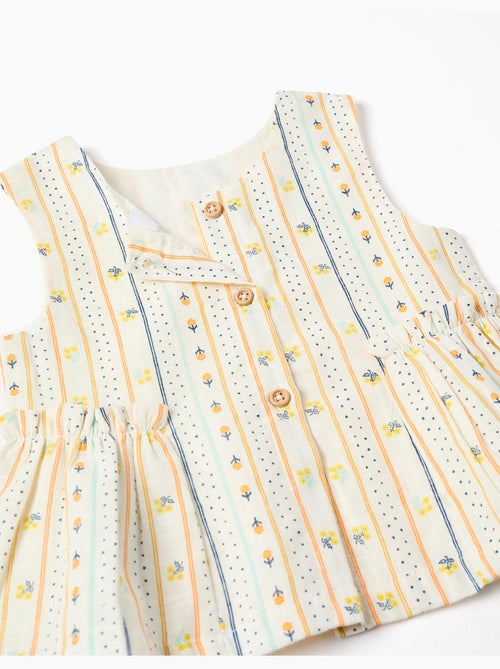 Blusa de algodón sin mangas con estampado floral - Kiabi