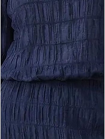 Blusa de algodón texturizado y conjunto de falda maxi lucci