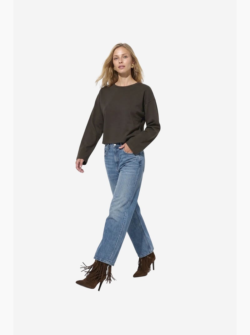 Blusa de algodón y elastano busem Marrón chocolate - Kiabi