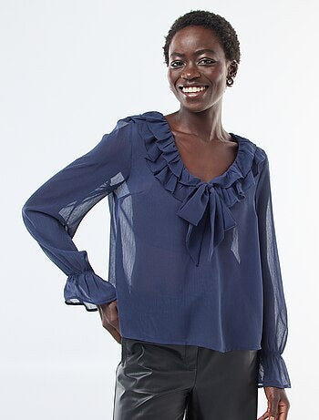 Blusa de amazona en voile transparente