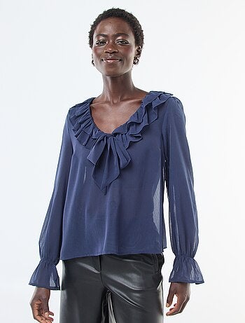 Blusa de amazona en voile transparente