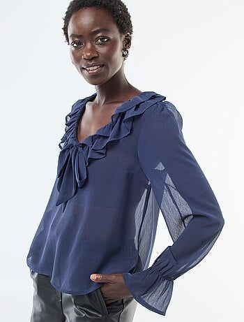 Blusa de amazona en voile transparente