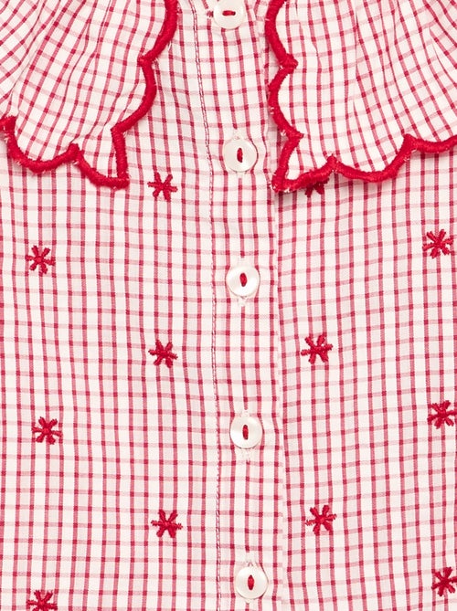 Blusa de batista de algodón con cuello Claudine - Kiabi