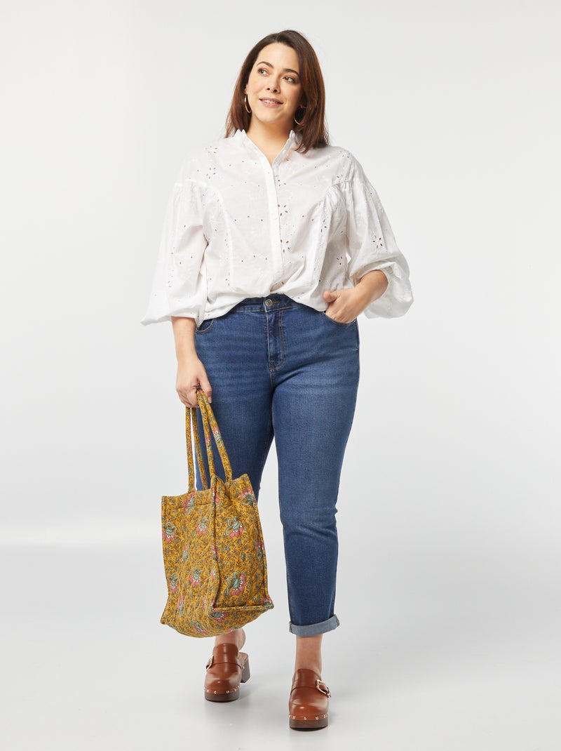 Blusa de bordado inglés BLANCO - Kiabi