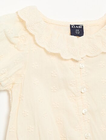 Blusa de bordado inglés de manga corta