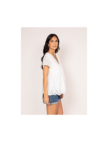 Blusa de broderie inglés FADIA